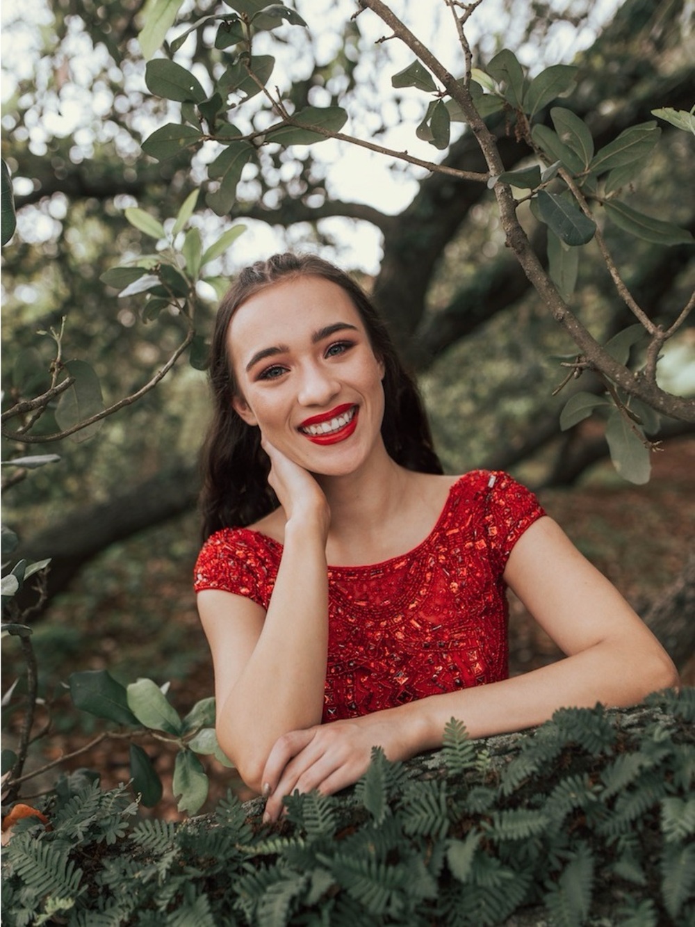 Sherri Hill Beaded Red Two Piece Red Top + Red Skirt Size 00 51300